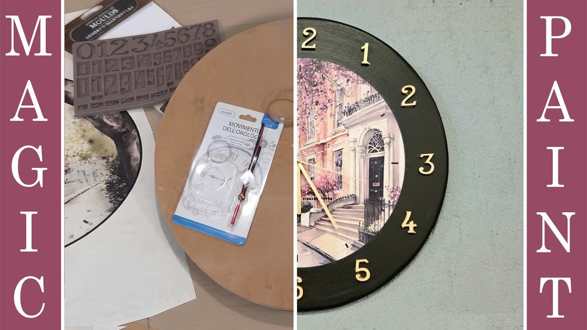 Orologio da parete fai da te: come decorarlo con découpage e numeri in resina