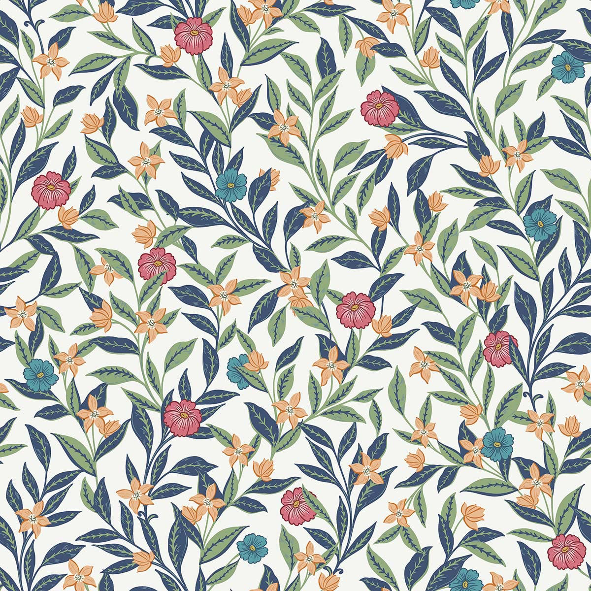 Carta da parati " Wakehurst Arancione" - WALLQUEST | MULBERRY TREE