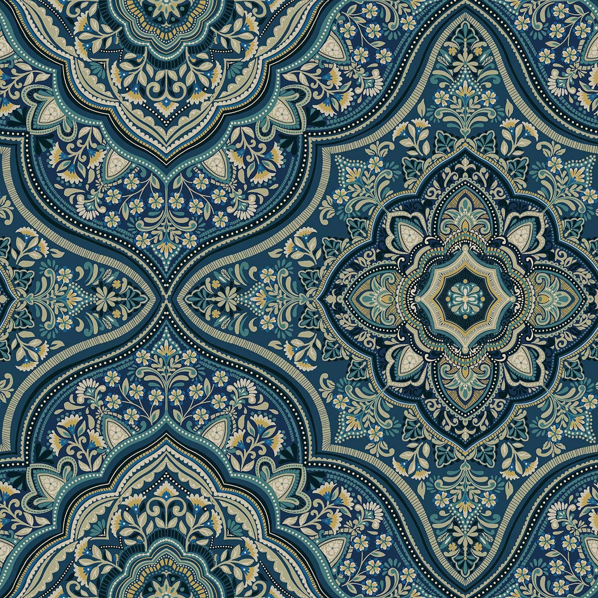 Carta da parati "Cambridge Blu" - WALLQUEST | MULBERRY TREE