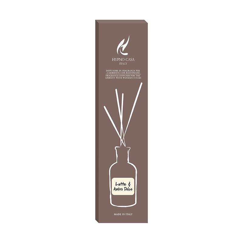 Profumatore "Latte e Ambra Dolce" Diffusore a bastoncino, Hypno Casa, 100ml