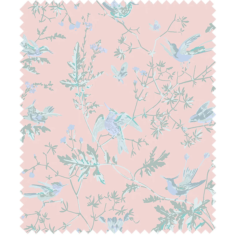 TESSUTO "Hummingbirds Buttercup Yellow on Cornflower Blue" - Selection of Hummingbirds - Cole & Son