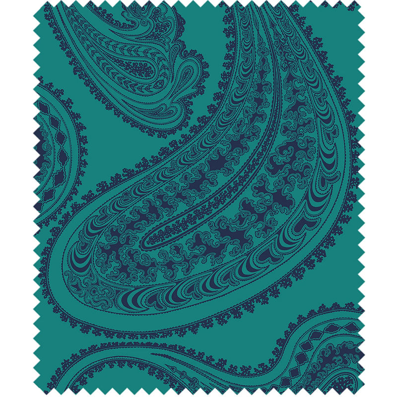 TESSUTO "Rajapur Velvet Ink on Petrol" - The Contemporary - Cole & Son