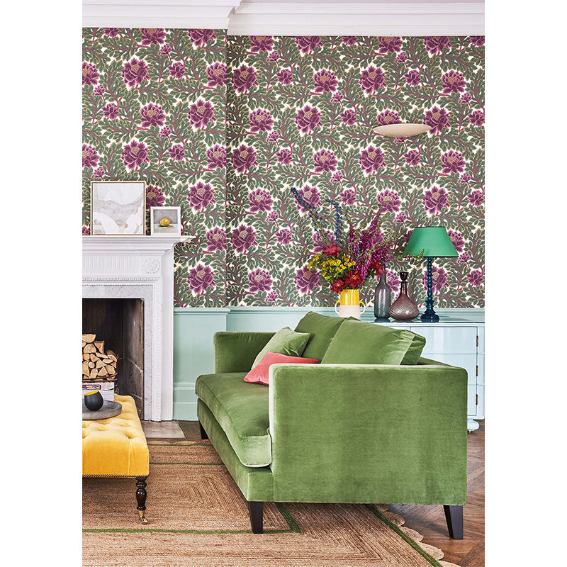 TESSUTO "Colour Box Velvet Olive Green" - The Contemporary - Cole & Son