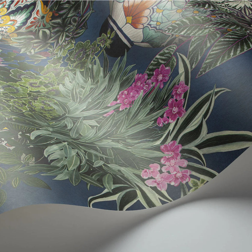 Tapete „Talavera Blau und Rosa“ | COLE & SON