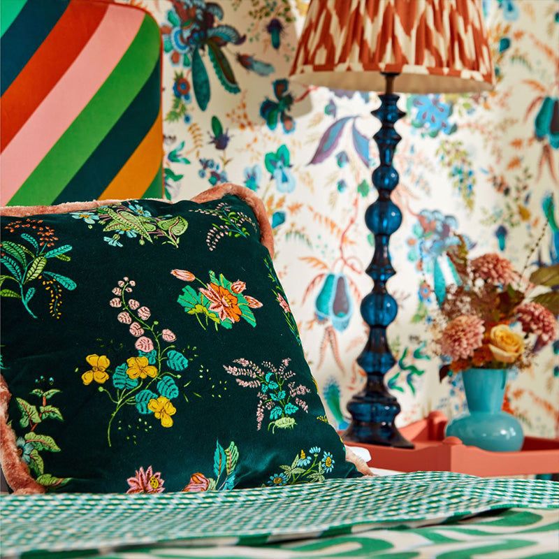 Tessuto “WOODLAND FLORAL JADE/MALACHITE/ROSE QUARTZ” | HARLEQUIN