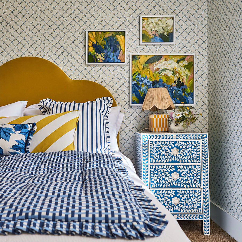 TESSUTO "BASKET WEAVE LAPIS/SKY" - HARLEQUIN