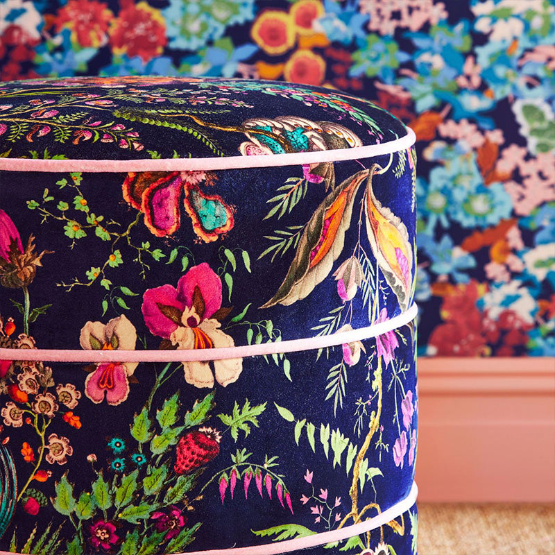 TESSUTO "WONDERLAND FLORAL SAPPHIRE/SPINEL/EMERALD" - HARLEQUIN