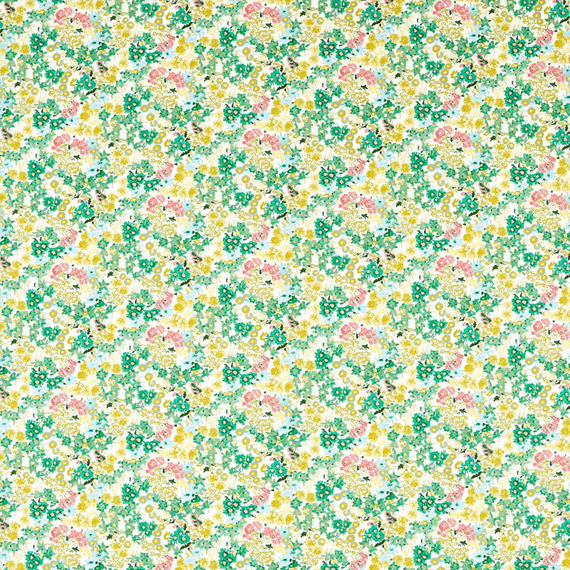 TESSUTO "WILDFLOWER MEADOW ROSE/EMERALD/PERIDOT" - HARLEQUIN