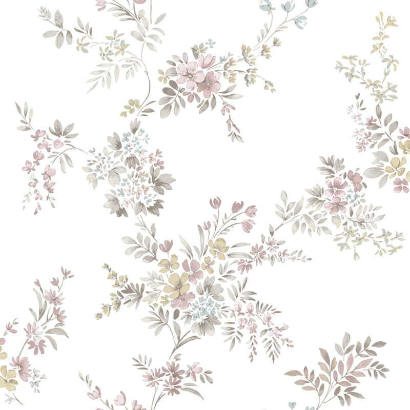 Carta da parati "Delicatezze Floreali Rosa" a metraggio o rotolo