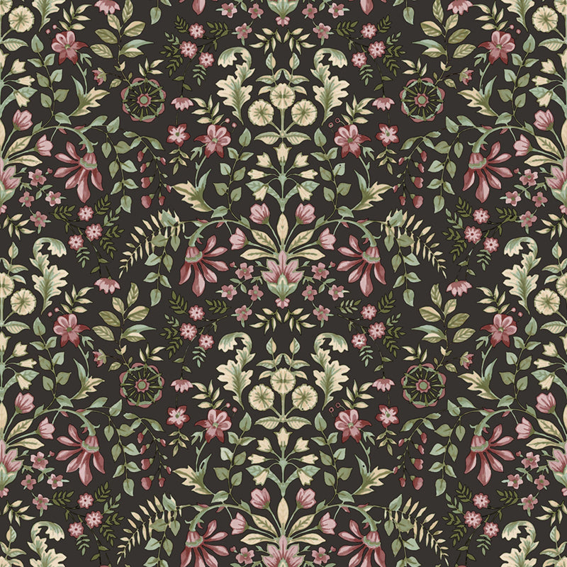 Carta da parati "Esplosione Floreale Oscura" a metraggio o rotolo