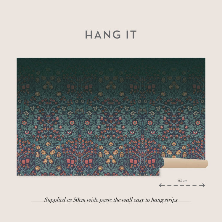 Carta da parati "Blackthorn Mural Blu" - Morris at home