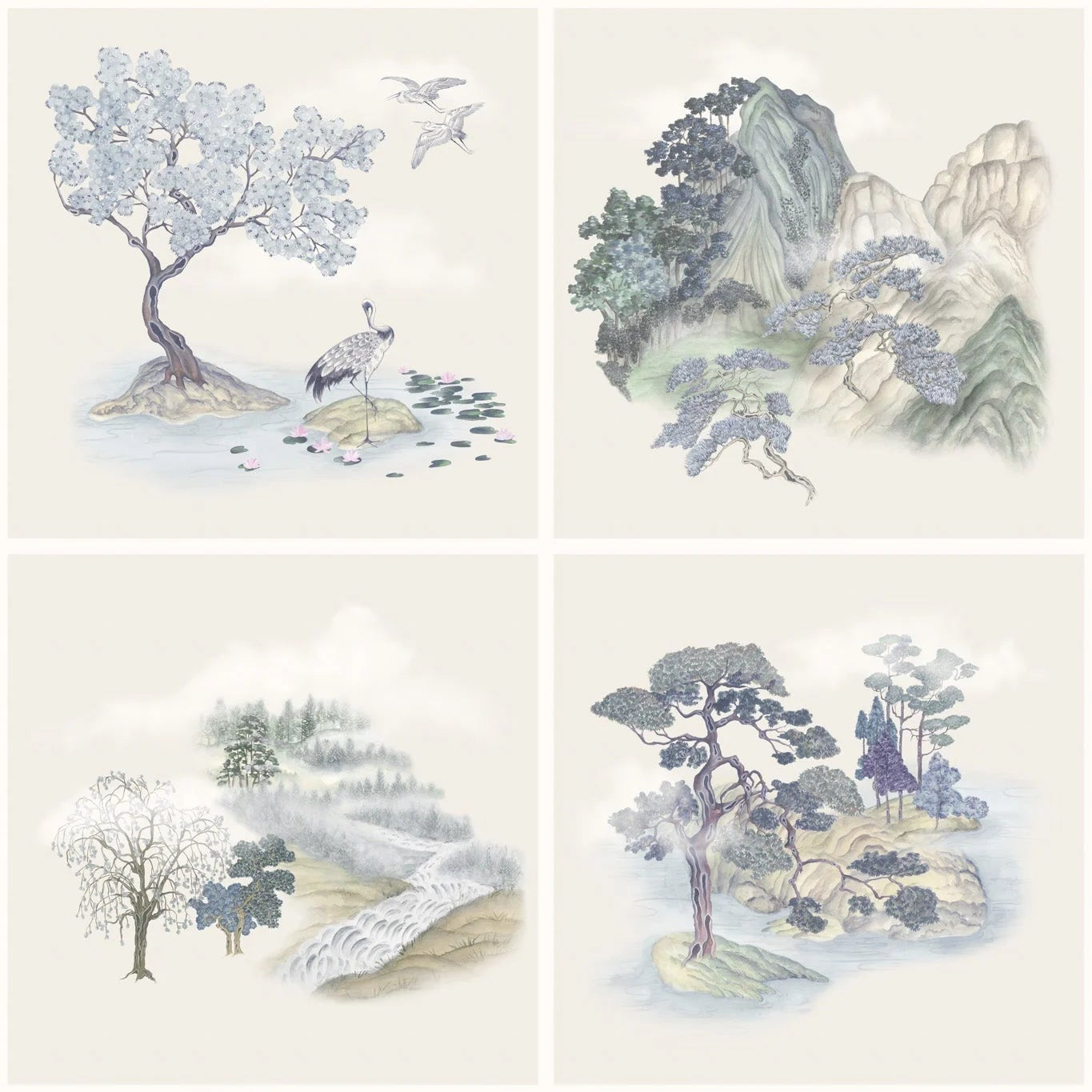 Carta da parati "Tile Toile blu" - YOKU | COLE&SON
