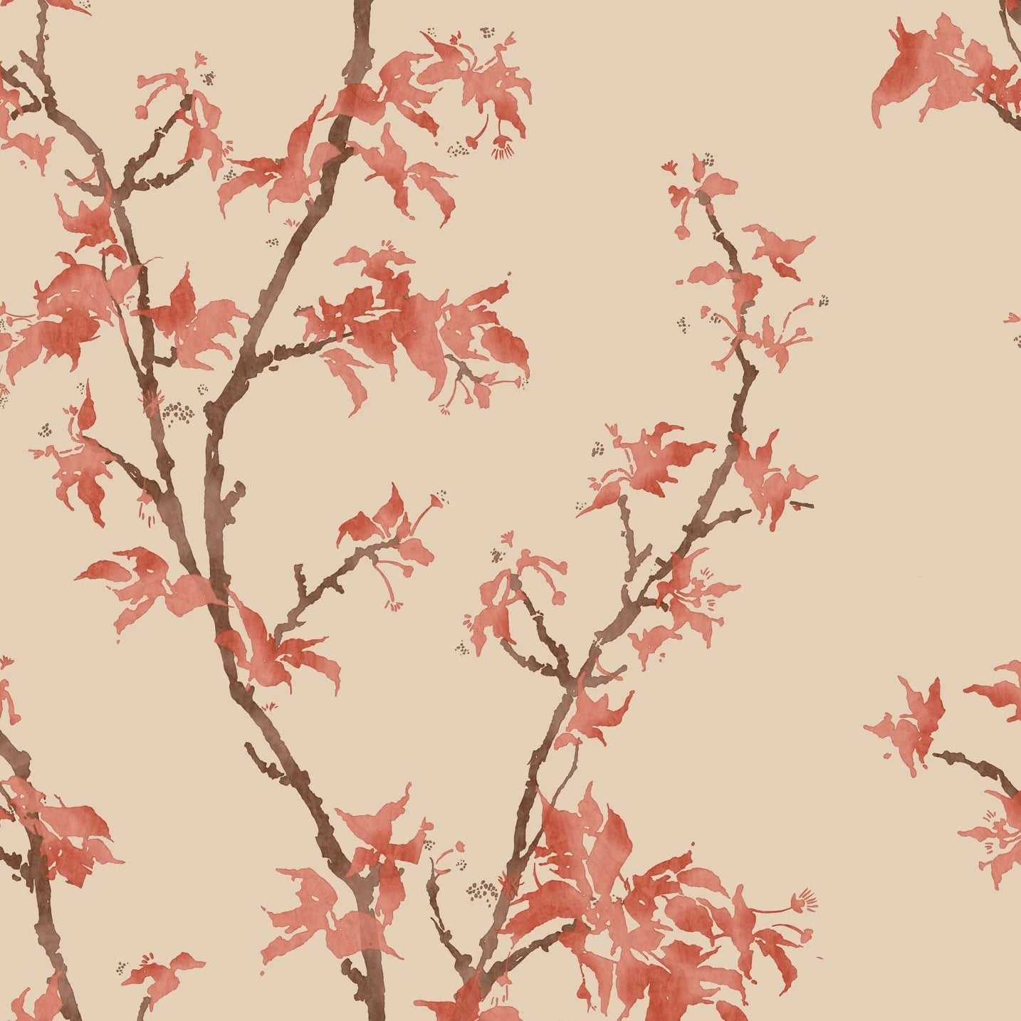 Carta da Parati “Chinese Branch fondo rosaceo" | COLE & SON CLASSICS VOL. 2