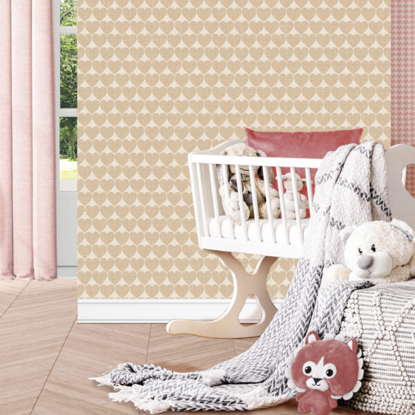 Tapete „Fächer in Wassergrün und Braun“ nach Metermaß oder Rolle