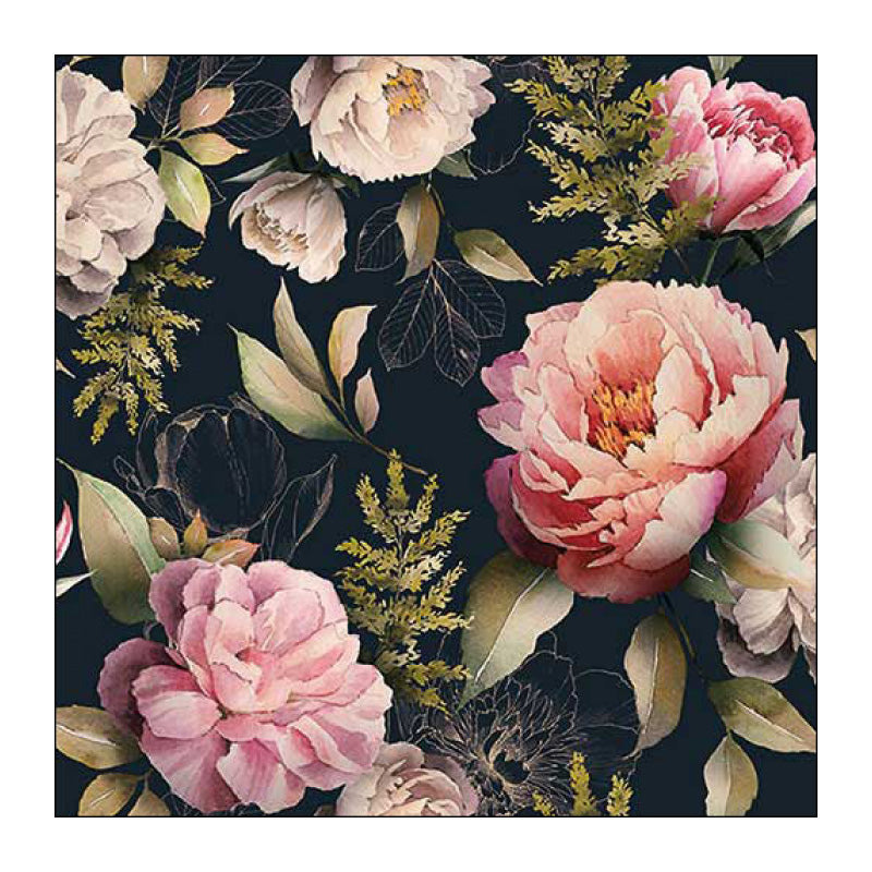 Tovaglioli "Peonie Nero" - Pacco Da 20