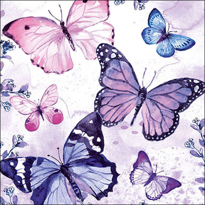 Tovaglioli Napkin 33 Fluttering butterflies purple FSC Mix
