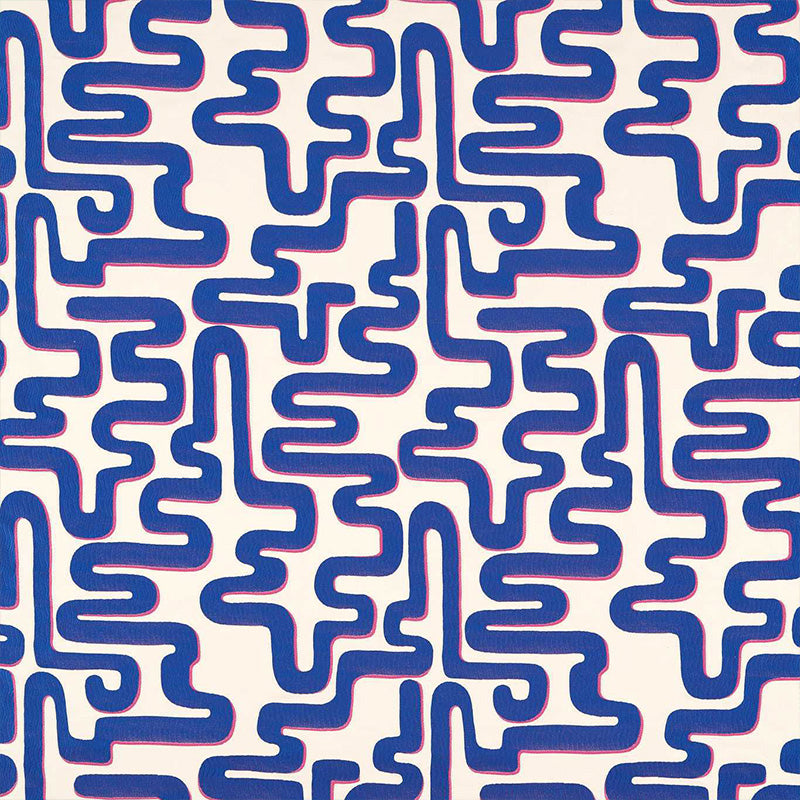 Tessuto “MEANDER LAPIS/SPINEL” | HARLEQUIN