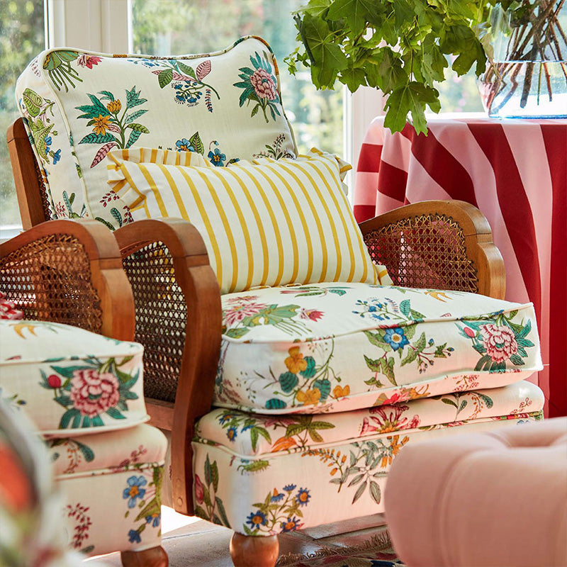 Tessuto “PAPER STRAW STRIPE RUBY/ROSE” | HARLEQUIN