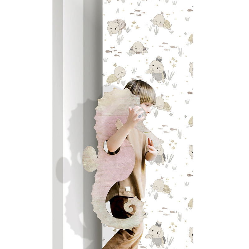 Carta da parati "Turtle Friends Yellow" a metraggio o rotolo