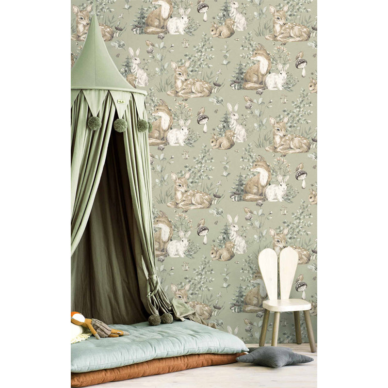 Carta da parati "Bosco - Verde", a metraggio o rotolo