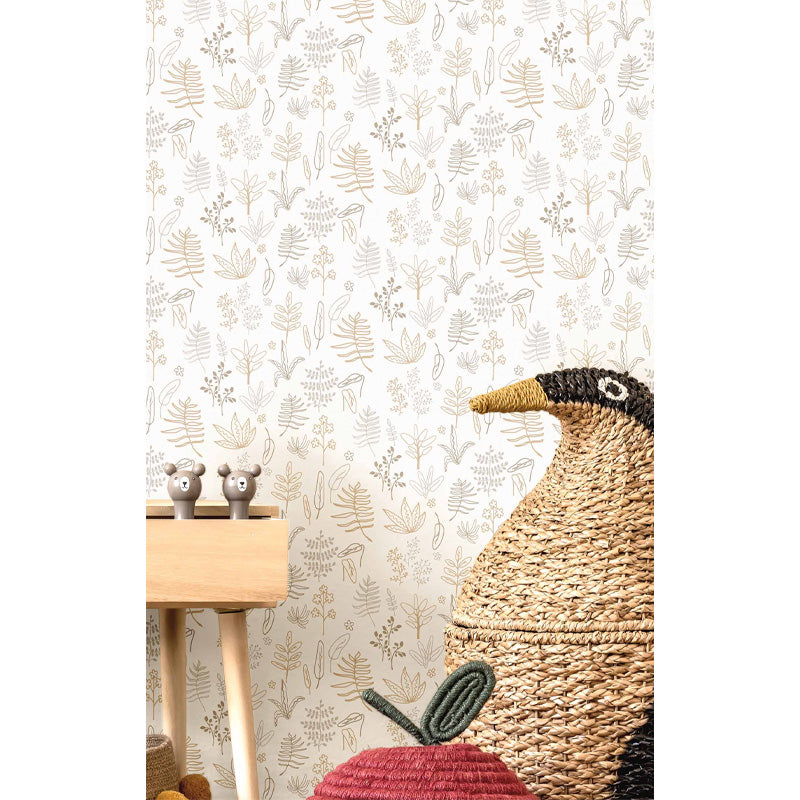 Carta da parati "Foglie - Beige", a metraggio o rotolo