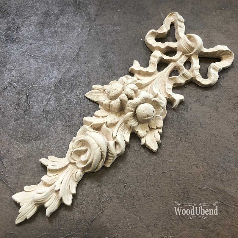 Fregio Decorativo "Ghirlanda Lunga con Fiocco", WoodUbend