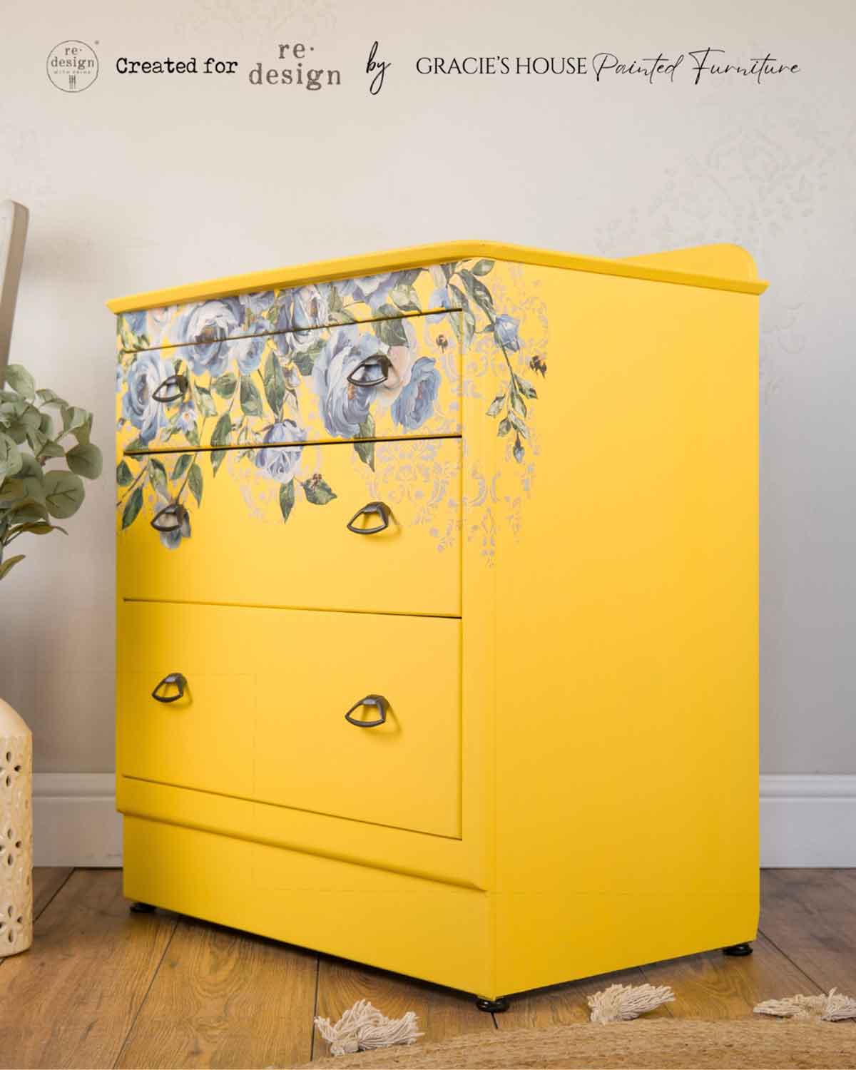 Redesign Decor Transfers – "Azure Blossom” 4 fogli 90x70 cm