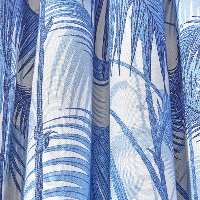 TESSUTO "Palm Jungle Linen Union Hyacinth on White" - The Contemporary - Cole & Son