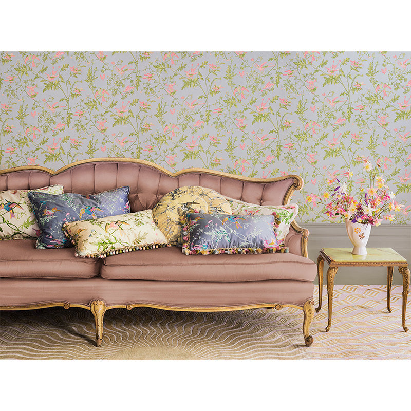 TESSUTO "Colour Box Silk Blush" - Selection of Hummingbirds - Cole & Son