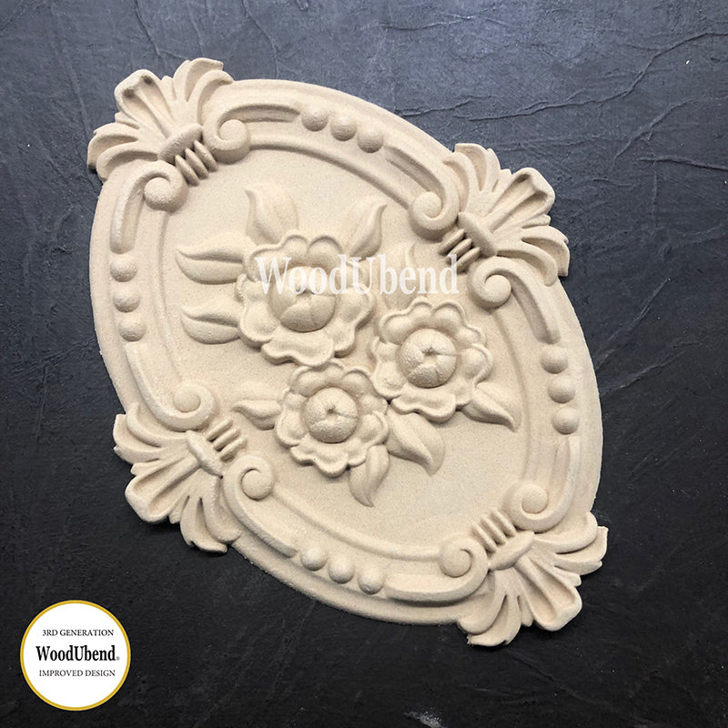 Fregio Decorativo "Flowers Plaques", WoodUbend