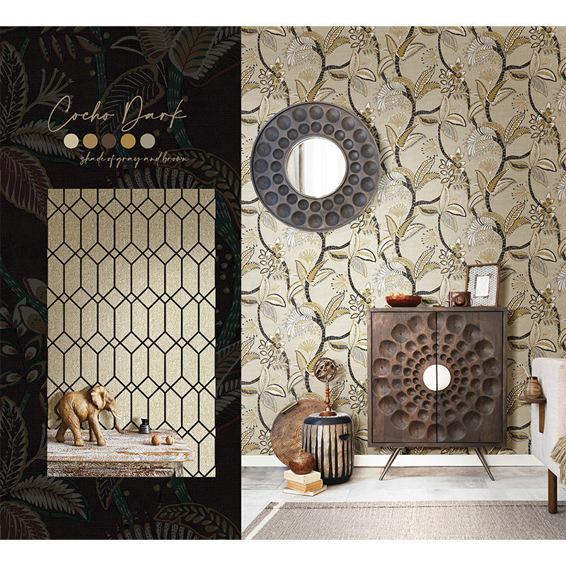 Carta da parati "Intreccio Geometrico Nero" a metraggio o rotolo