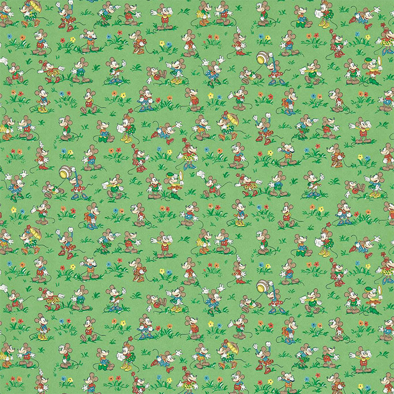 CARTA DA PARATI "MICKEY & MINNIE GUMBALL GREEN" - Disney x HOME - Sanderson