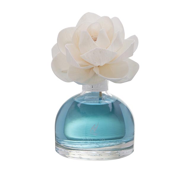 Diffusore di Fragranza Rosa "Acqua Marina" con Fiore, Hypno Casa, 100 ml