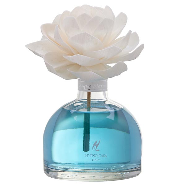 Diffusore di Fragranza Rosa "Acqua Marina" con Fiore, Hypno Casa, 250 ml