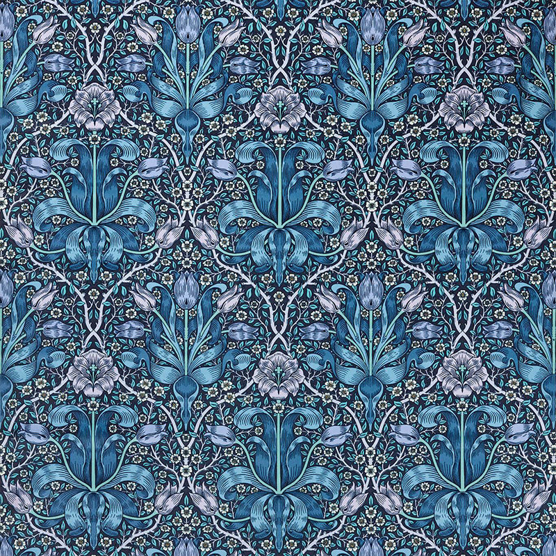 TESSUTO "SPRING THICKET MIDNIGHT/LILAC" - Morris & Co. - Sanderson