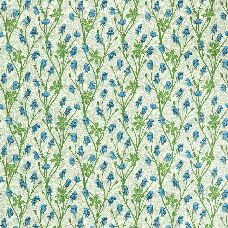 TESSUTO "MONKSHOOD COBALT/GOBLIN GREEN" - Morris & Co. - Sanderson