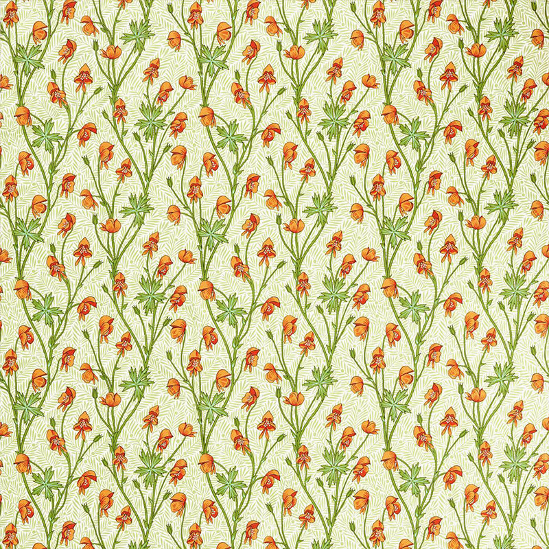 TESSUTO "MONKSHOOD TANGERINE/SAGE" - Morris & Co. - Sanderson