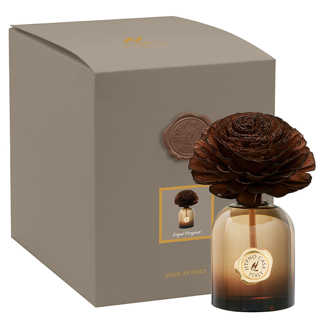 Diffusore con fiore fragranza “Legni pregiati” con Fiore, Hypno Casa, 250 ml