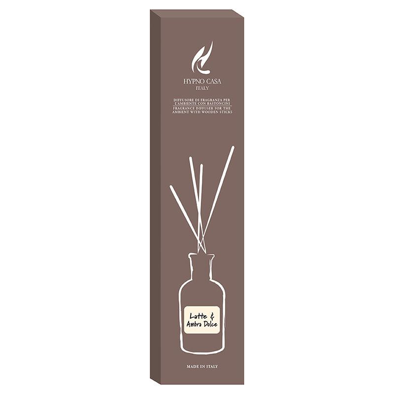 Profumatore "Latte e Ambra Dolce" Diffusore a bastoncino, Hypno Casa, 250ml