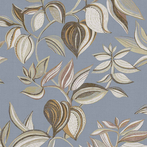 Carta da parati "Sboccia in Celeste Scuro", a metraggio o rotolo