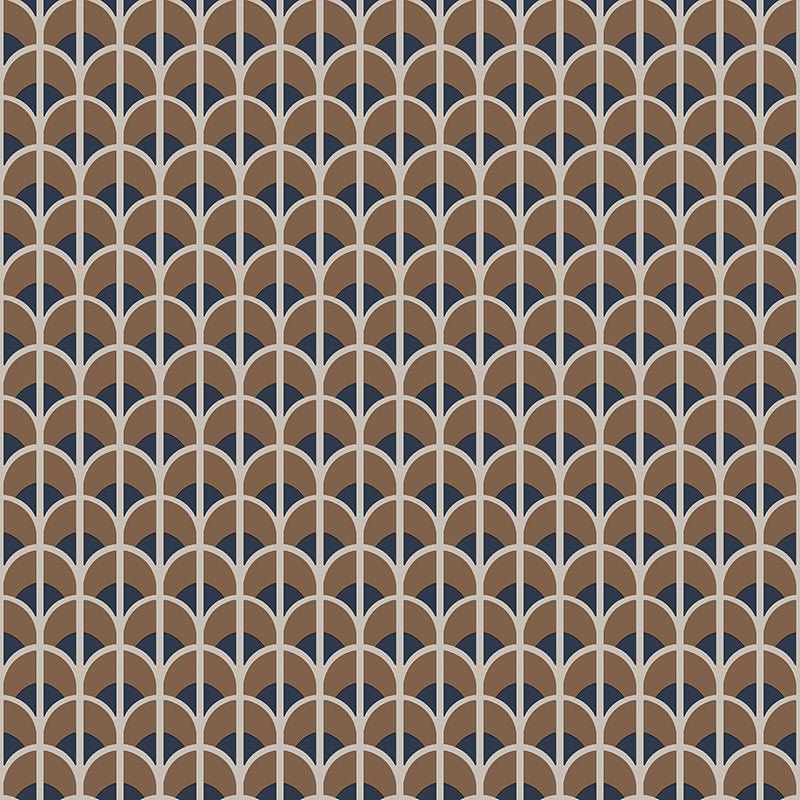 Carta da parati "Geometric Cyperus Brown" a metraggio o rotolo