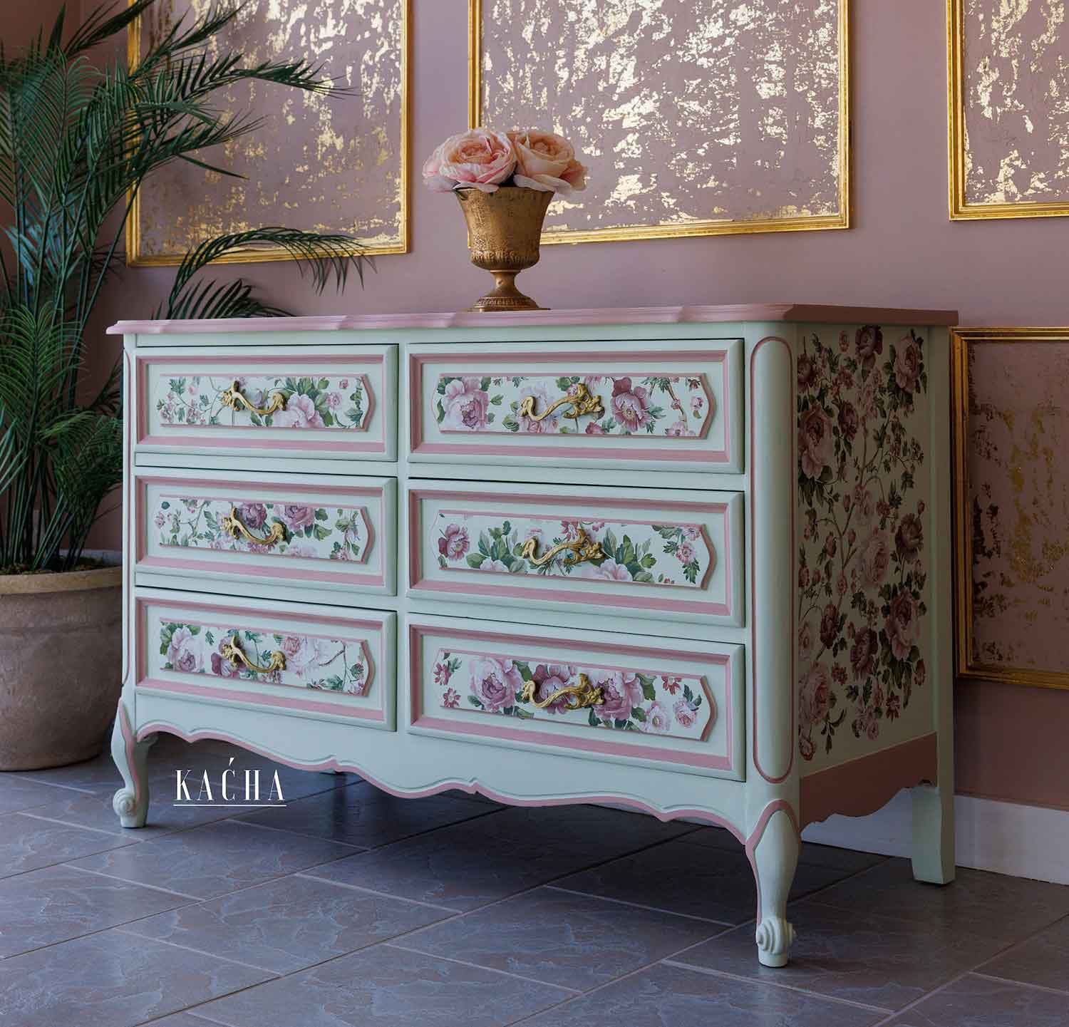 Redesign Decor Transfers Kacha – Blushing Blooms Symphony ” 4 fogli 90x70 cm