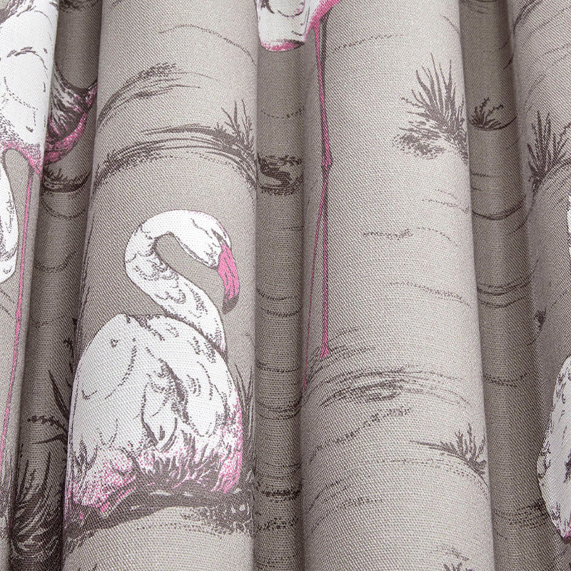 TESSUTO "Flamingos Linen Union White & Fuchsia on Taupe" - The Contemporary - Cole & Son
