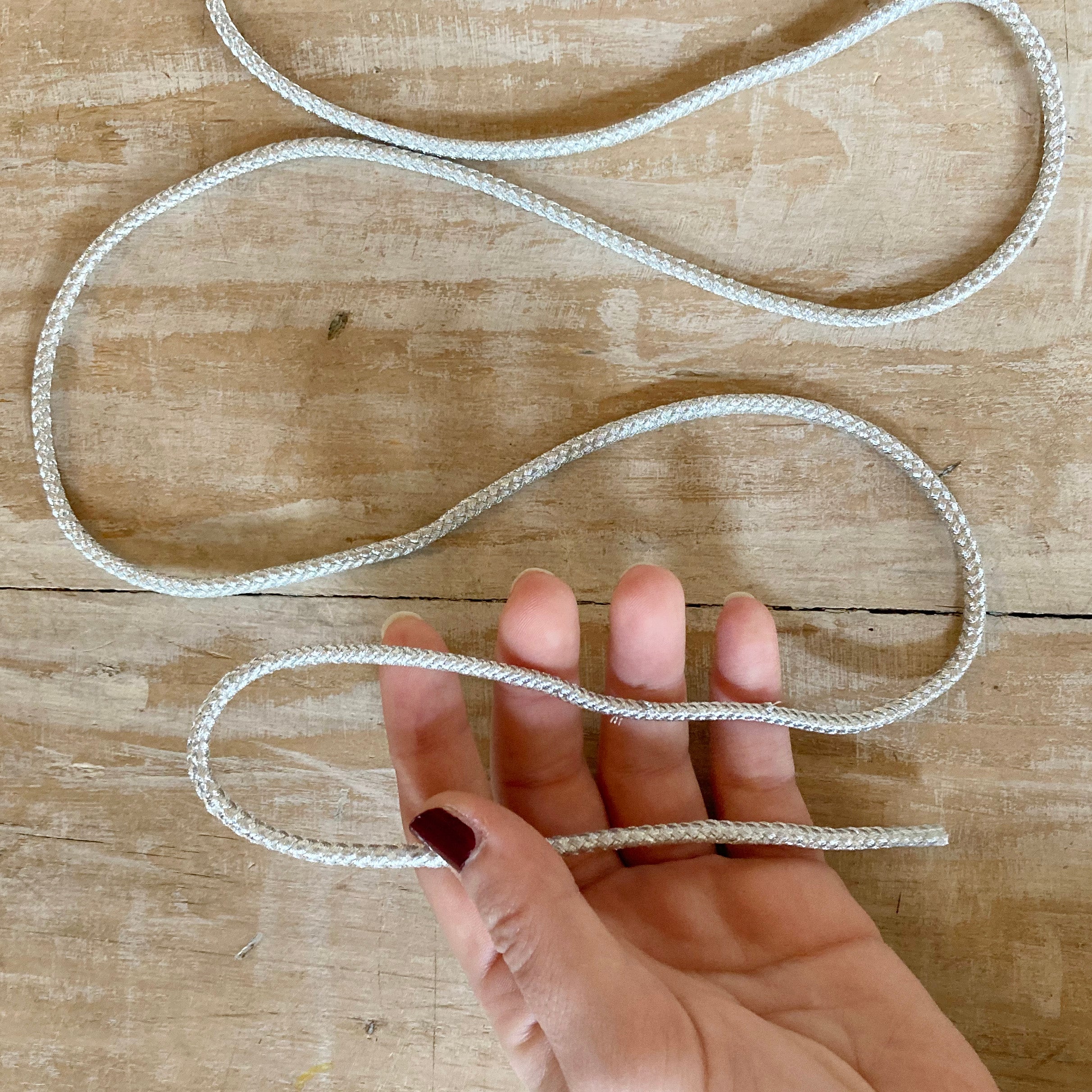 Cordone "Tubolare Argento Piccolo" Passamaneria Italiana - 0,5 cm