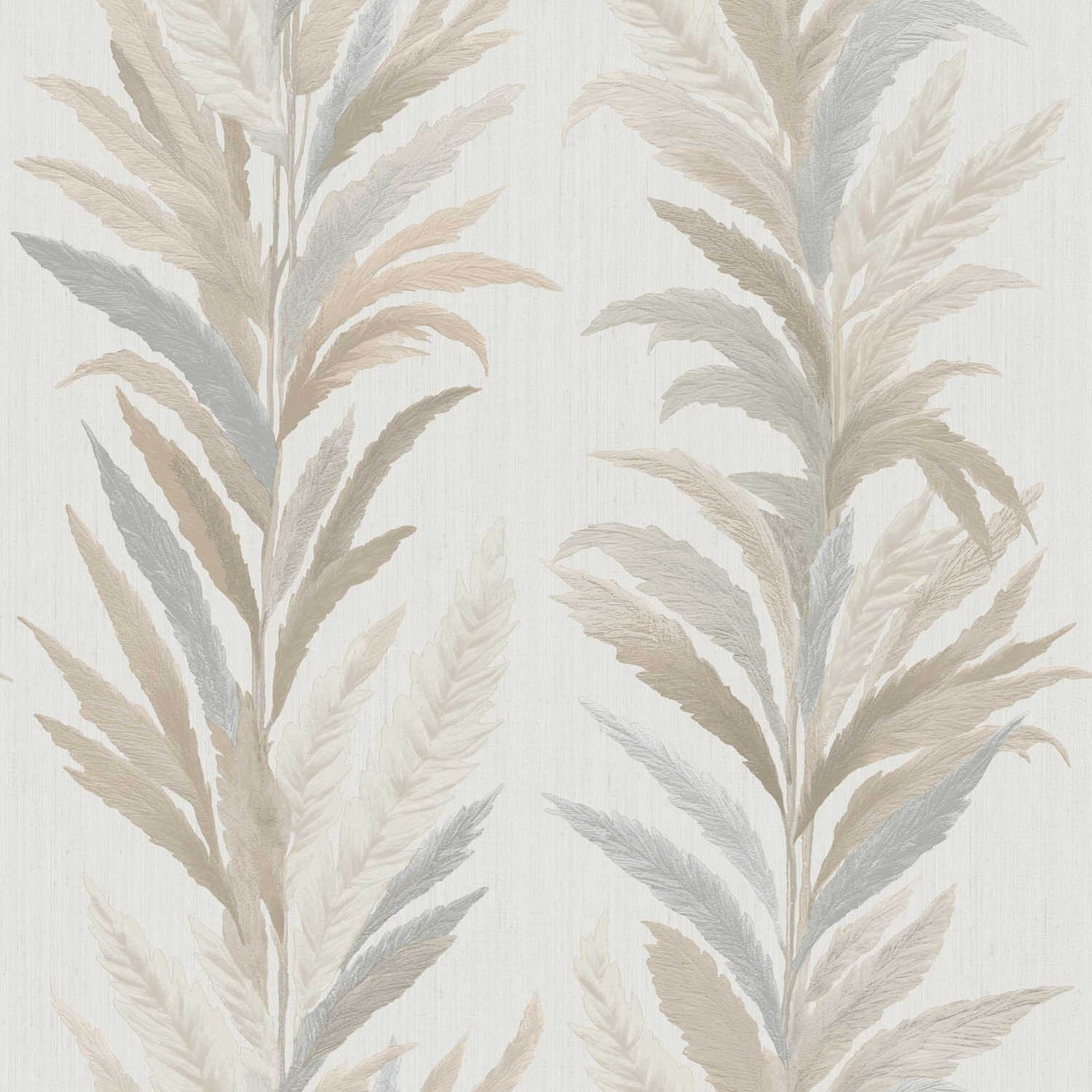 Carta da parati “Foglie color pastello su fondo grigio” a metraggio o rotolo