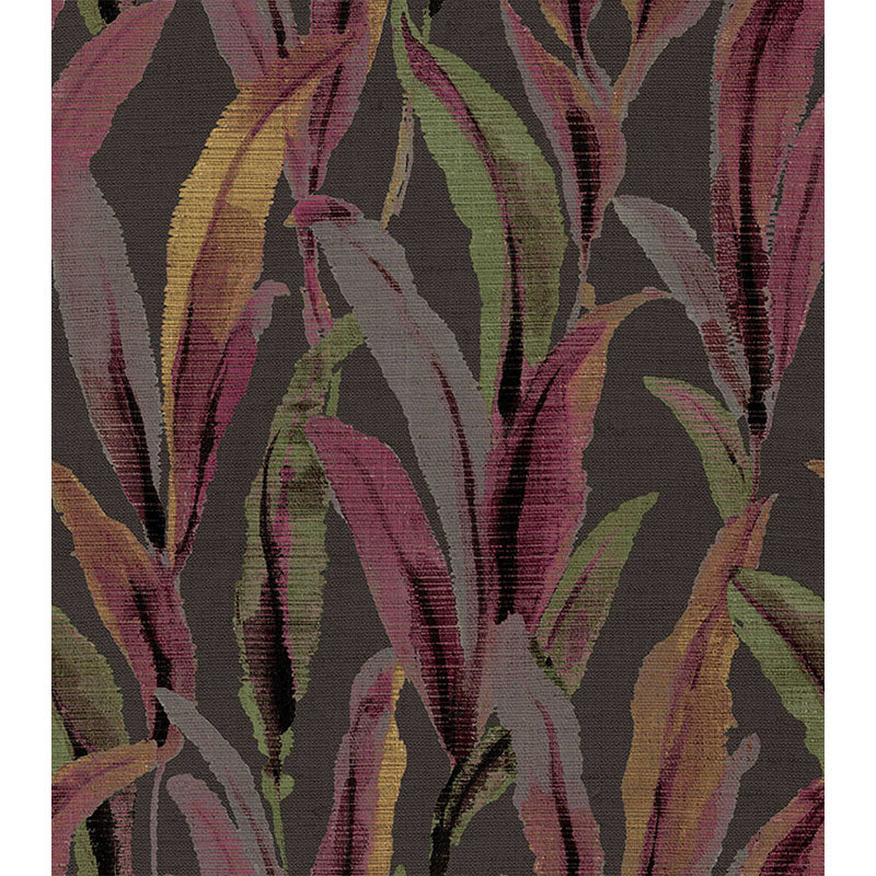 Carta da parati "Plumage Nero e Porpora", a metraggio o rotolo