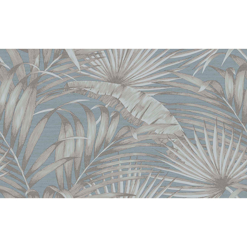 Carta da parati Grande "Fogliato Elegante Blu", Larghezza 1metro - a metraggio o rotolo
