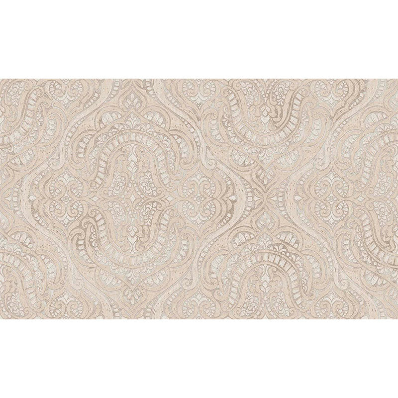 Carta da parati Grande "Damasco Arabesque Ecrù", Larghezza 1metro - a metraggio o rotolo