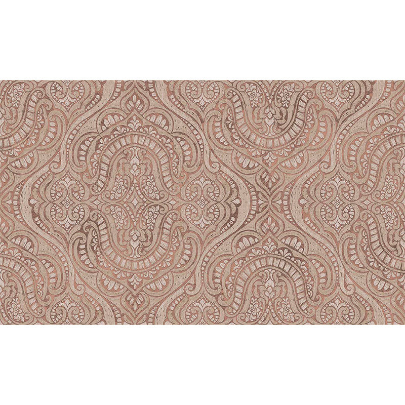 Carta da parati Grande "Damasco Arabesque Terra", Larghezza 1metro - a metraggio o rotolo