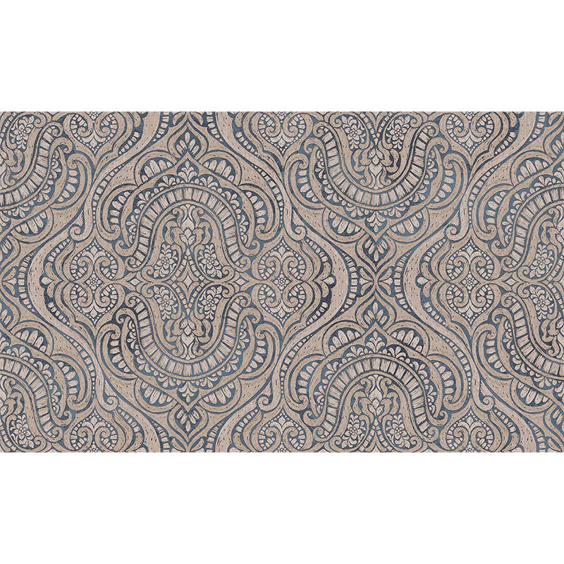 Carta da parati Grande "Damasco Arabesque Blu", Larghezza 1metro - a metraggio o rotolo
